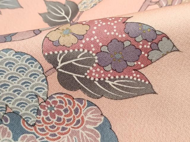 平和屋着物■上質な小紋 葉尽くし文 暈し染め 正絹 逸品 DABF9020qa