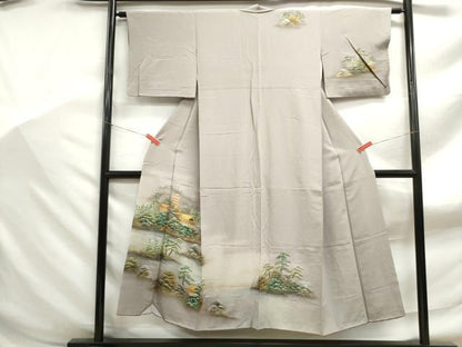 平和屋着物■訪問着 風景樹林文 暈し染め 金銀彩 正絹 逸品 DABF9023qa