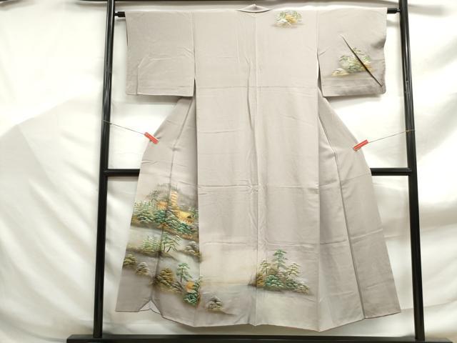 平和屋着物■訪問着 風景樹林文 暈し染め 金銀彩 正絹 逸品 DABF9023qa