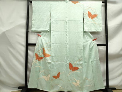 平和屋着物■訪問着 駒刺繍 舞蝶文 金彩 正絹 逸品 DABF9024qa