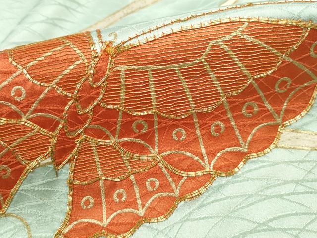 平和屋着物■訪問着 駒刺繍 舞蝶文 金彩 正絹 逸品 DABF9024qa