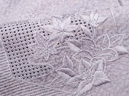 平和屋着物■中国三大刺繍 スワトウ刺繍 汕頭刺繍 総刺繍 無地絵羽訪問着 亀甲花地紋 浅紫色 正絹 逸品 DABF9025qa