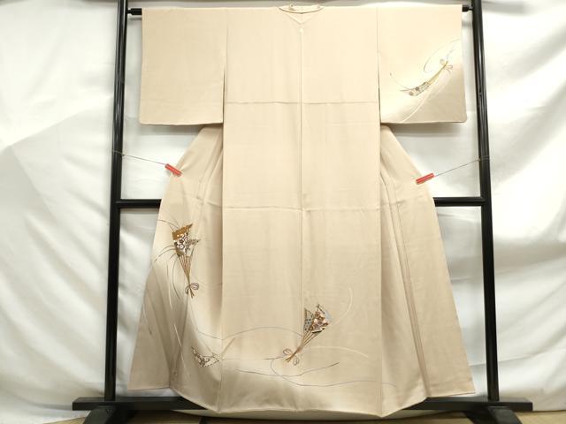 平和屋着物■訪問着 檜扇花文 暈し染め 金彩 正絹 逸品 DABF9030qa