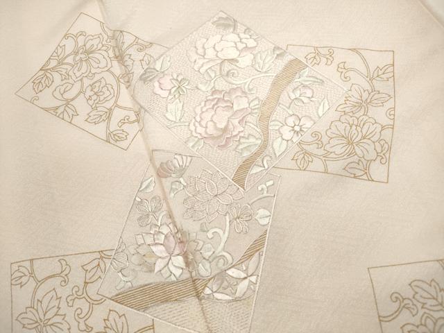 平和屋着物■訪問着 刺繍 重ね色紙更紗花文 金彩 正絹 逸品 DABF9040qa