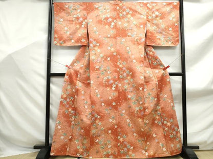 平和屋着物■小紋 舞楓文 暈し染め 金彩 洗える着物 DABF9046qa