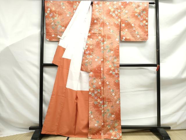 平和屋着物■小紋 舞楓文 暈し染め 金彩 洗える着物 DABF9046qa