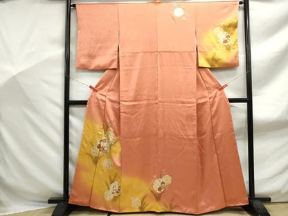 平和屋着物■訪問着 雪輪花文 暈し染め 金彩 正絹 逸品 DABF9050qa