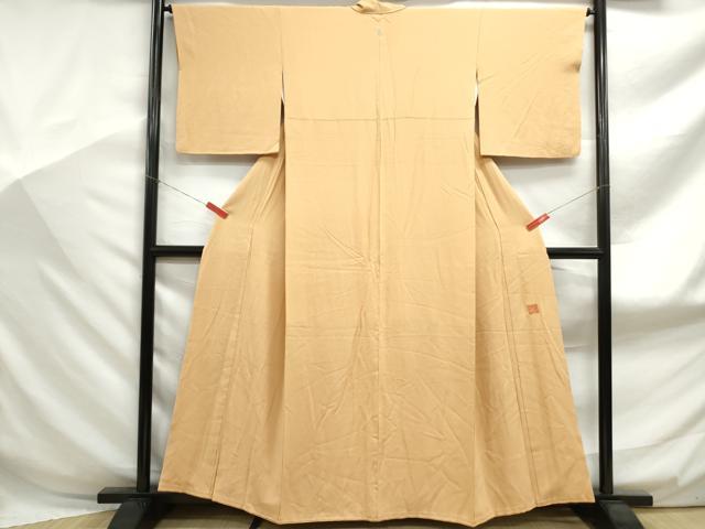 平和屋着物■上質な色無地 作家物 萱草色 正絹 逸品 DABF9051qa