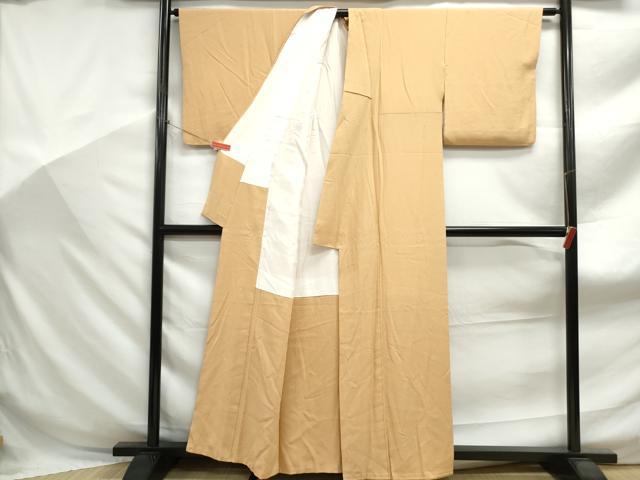 平和屋着物■上質な色無地 作家物 萱草色 正絹 逸品 DABF9051qa