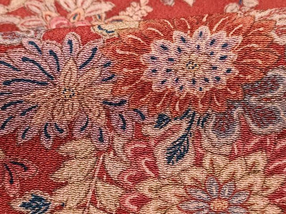 平和屋着物■上質な小紋 更紗花文 鬼しぼ縮緬 正絹 逸品 DABF9072qa