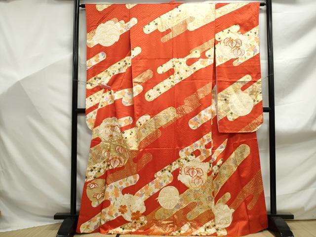 平和屋着物■豪華振袖 駒刺繍 枝松花丸文 桐 金彩 正絹 逸品 DABF9073qa