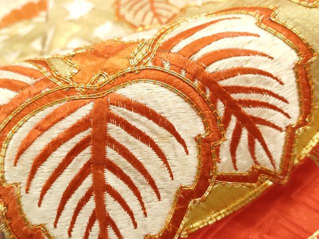 平和屋着物■豪華振袖 駒刺繍 枝松花丸文 桐 金彩 正絹 逸品 DABF9073qa
