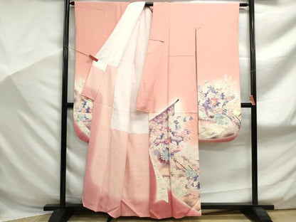 平和屋着物■豪華振袖 几帳花文 暈し染め 金彩 正絹 逸品 DABF9080qa