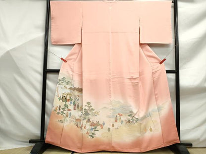 平和屋着物■豪華色留袖 寿光織 人物風景文 暈し染め 金糸 正絹 逸品 DABF9087qa