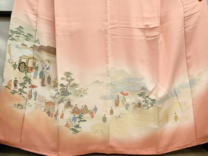 平和屋着物■豪華色留袖 寿光織 人物風景文 暈し染め 金糸 正絹 逸品 DABF9087qa