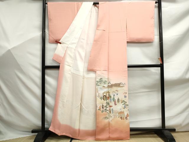 平和屋着物■豪華色留袖 寿光織 人物風景文 暈し染め 金糸 正絹 逸品 DABF9087qa