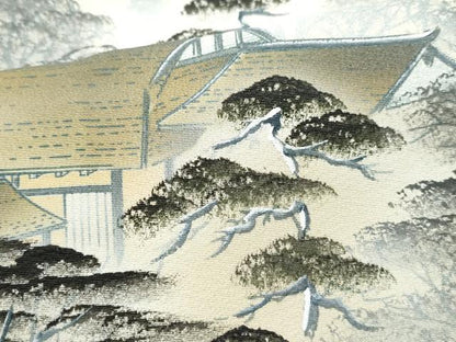 平和屋着物■豪華色留袖 手描き 風景樹林文 暈し染め 金彩 正絹 逸品 DABF9088qa