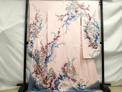 平和屋着物■豪華振袖 草花文 更紗 暈し染め 金彩 正絹 逸品 DABF9106qa