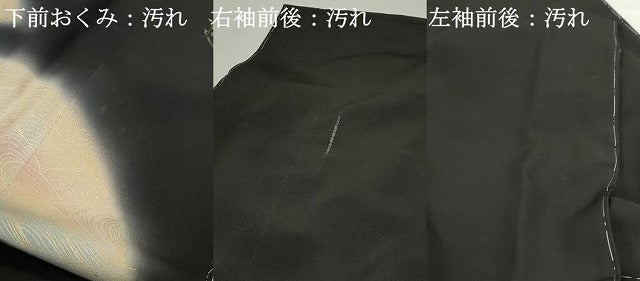 平和屋着物■豪華黒留袖　作家物　群れ鶴地紙花文　暈し染め　金銀彩　正絹　逸品　DABF9111qa
