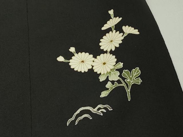 平和屋着物■豪華黒留袖　刺繍　花鳥文　金彩　正絹　逸品　DABF9114qa