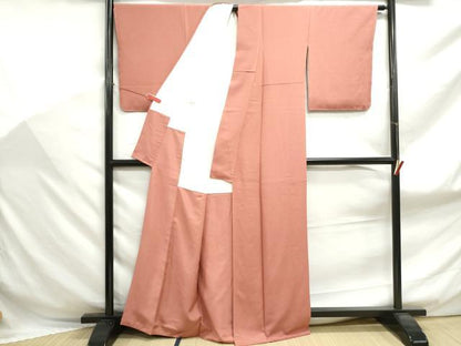 平和屋着物■上質な色無地　薄紅色　正絹　逸品　DABF9118qa
