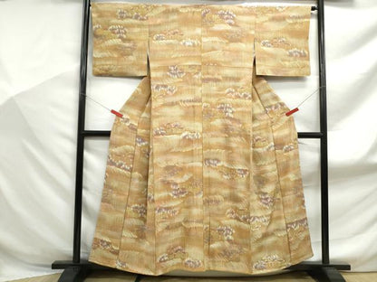 平和屋着物■上質な小紋　手描き　風景文　正絹　逸品　DABF9132qa