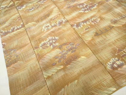 平和屋着物■上質な小紋　手描き　風景文　正絹　逸品　DABF9132qa