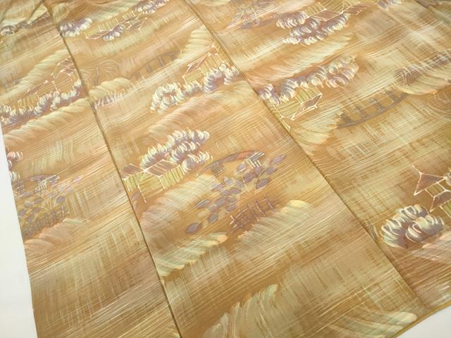 平和屋着物■上質な小紋　手描き　風景文　正絹　逸品　DABF9132qa