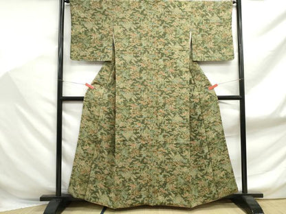 平和屋着物■上質な小紋　型染め　風景文　暈し染め　正絹　逸品　DABF9135qa