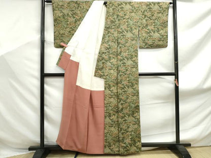 平和屋着物■上質な小紋　型染め　風景文　暈し染め　正絹　逸品　DABF9135qa
