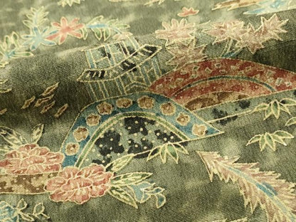 平和屋着物■上質な小紋　型染め　風景文　暈し染め　正絹　逸品　DABF9135qa