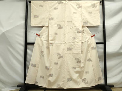 平和屋着物■上質な紬　破れ色紙風景文　正絹　逸品　DABF9145qa