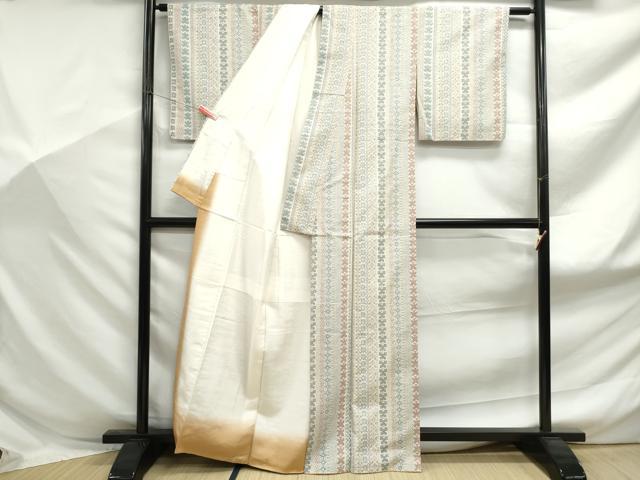 平和屋着物■上質な紬　幾何学間道　正絹　逸品　DABF9148qa