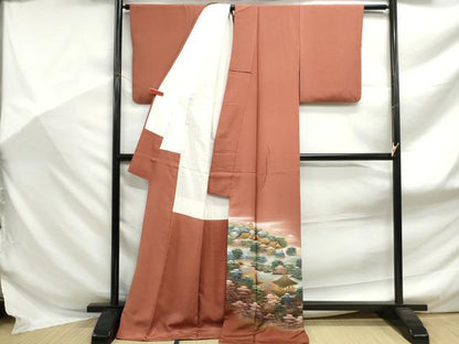 平和屋着物■豪華色留袖　作家物　風景樹林文　暈し染め　金彩　ロング丈　正絹　逸品　DABF9154qa