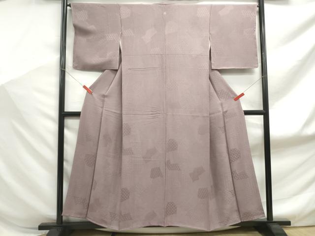 平和屋着物■上質な色無地　切嵌花地紋　薄色　正絹　逸品　DABF9155qa