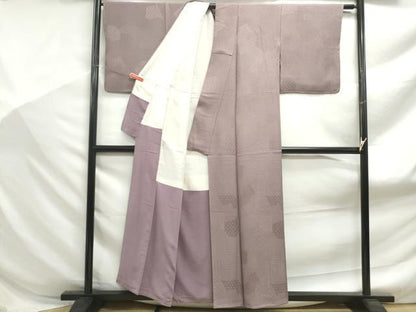 平和屋着物■上質な色無地　切嵌花地紋　薄色　正絹　逸品　DABF9155qa