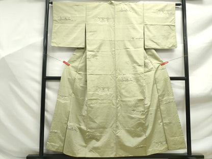 平和屋着物■上質な紬　風景文　正絹　逸品　DABF9157qa