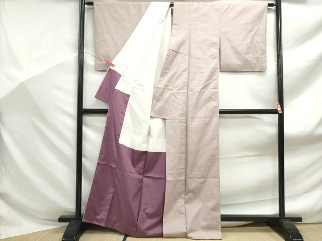 平和屋着物■上質な紬　格子文　正絹　逸品　DABF9167qa