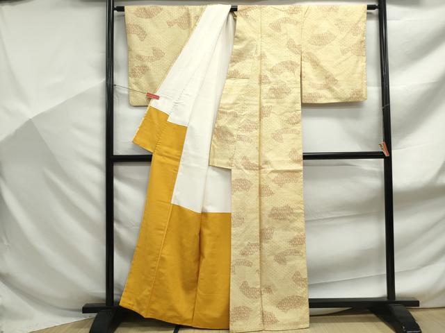 平和屋着物■上質な小紋　紬地　地紙青海波文　正絹　逸品　DABF9169qa