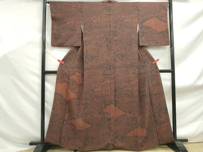 平和屋着物■上質な小紋　絞り　雲取り風景文　正絹　逸品　DABF9170qa