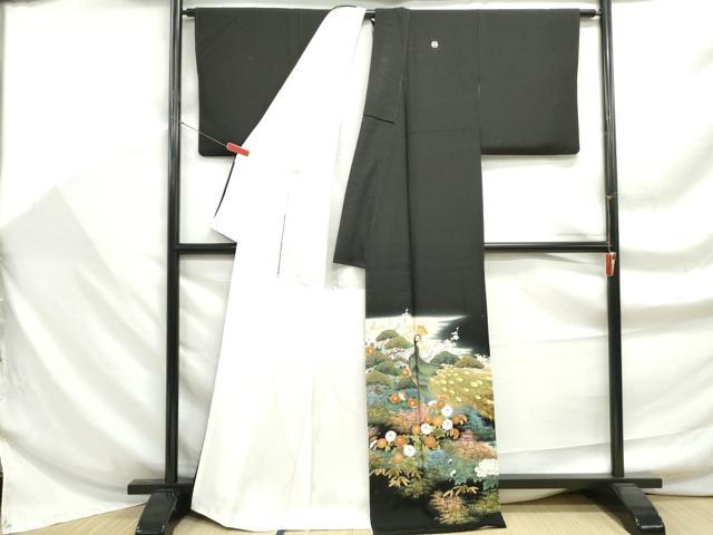 平和屋着物■豪華黒留袖 作家物 孔雀枝花文 暈し染め 金彩 正絹 逸品 DABF9190qa