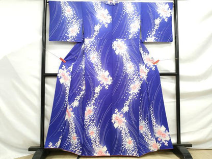 平和屋着物■上質な小紋 草花文 暈し染め 正絹 逸品 DABF9191qa
