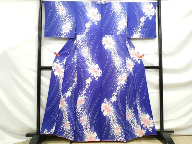 平和屋着物■上質な小紋 草花文 暈し染め 正絹 逸品 DABF9191qa