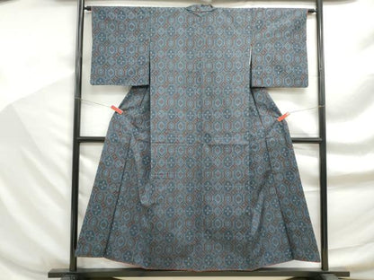 平和屋着物■上質な紬 亀甲花文 正絹 逸品 DABF9192qa