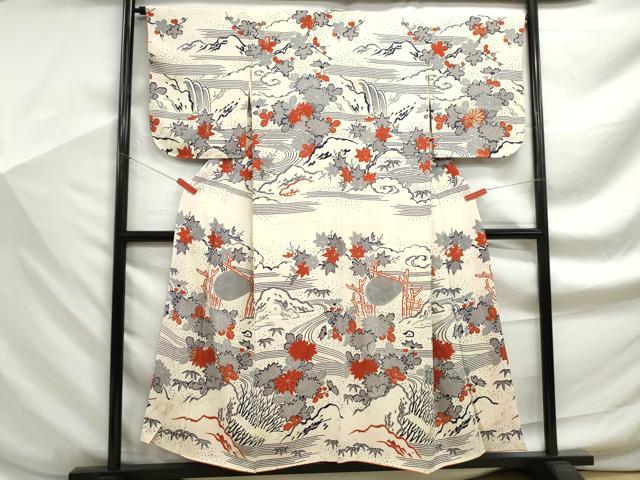 平和屋着物■訪問着 風景花文 金彩 正絹 逸品 DABF9194qa