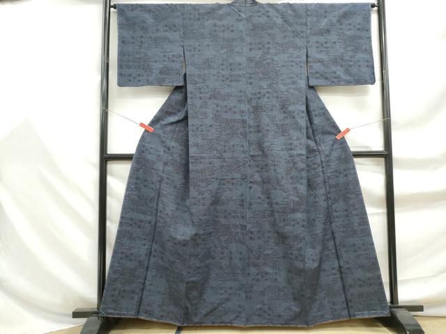 平和屋着物■上質な紬　霞草花文　正絹　逸品　DABF9197qa