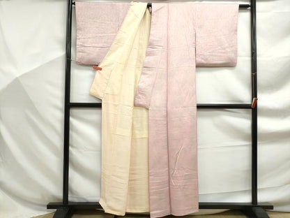 平和屋着物■上質な小紋　花尽くし　暈し染め　金糸　正絹　逸品　DABF9204qa