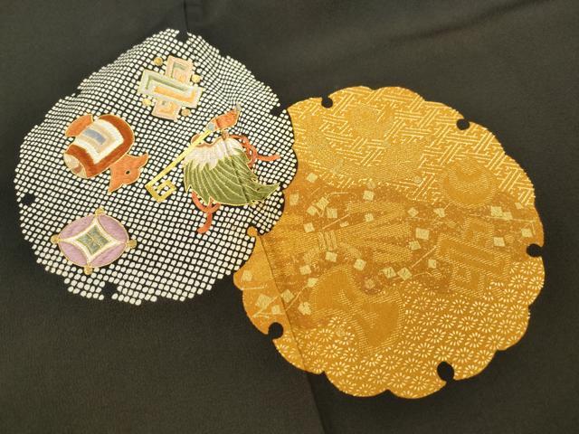 平和屋着物■豪華黒留袖　宝尽くし雪輪文　金通し地　金糸　金彩　正絹　逸品　DABF9205qa