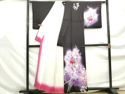 平和屋着物■訪問着　枝花文　暈し染め　正絹　逸品　DABF9206qa