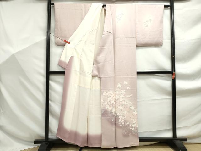 平和屋着物■訪問着　流水枝花文　暈し染め　正絹　逸品　DABF9207qa